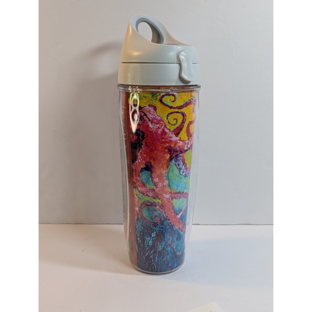 Tervis Leona Lovegrove Octopus Tumbler Beverage Holder With‎ Lid 24oz Colorful